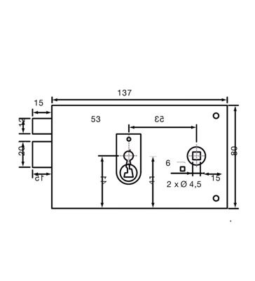 Serrure applique Noire de grille et portail verticale monopoint ouvrant Gauche