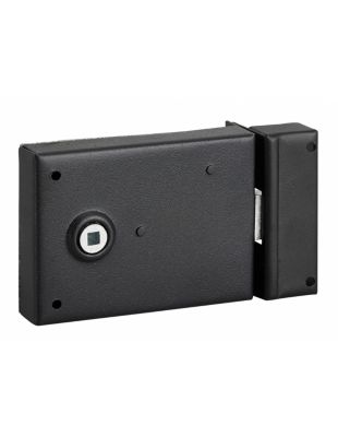 Serrure bec de cane réversible horizontale noir époxy 110 x 80 mm axe 85 mm carré 6 mm C6 - THIRARD C6 - 000110
