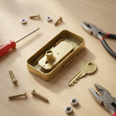 Serrure boite à lettre l. 30 mm x H. 50 mm x EP. 12 mm