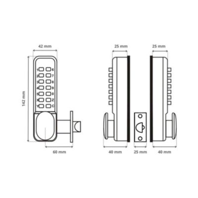 Serrure à code double contrôle d'accès btdual
