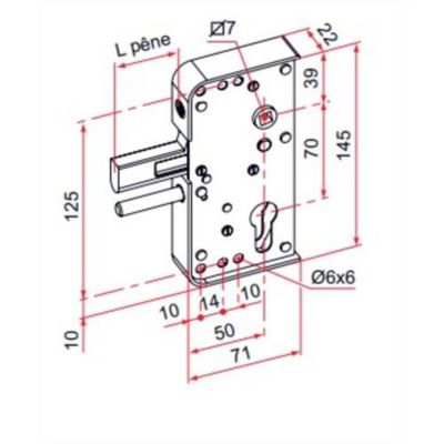 Serrure de portail en applique série GA levant 30mm - TIRARD - GA592302