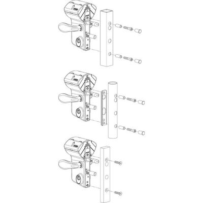 Serrure de portail verte à code mécanique - Clé I - Axe 60 mm - LMKQ40 - Locinox