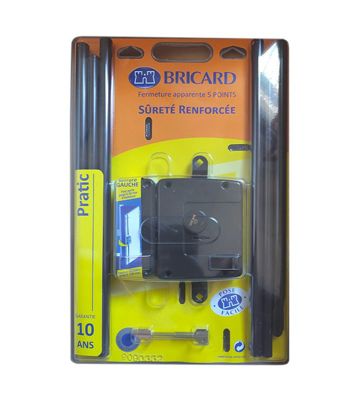 Serrure de porte en applique multipoints verticale 5 points Bricard Taille - Gauche