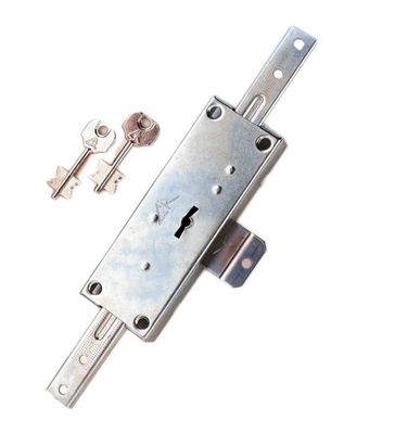 Serrure de volet roulant en applique DOM 156 mm cylindre intégré 2 clés porte de garage