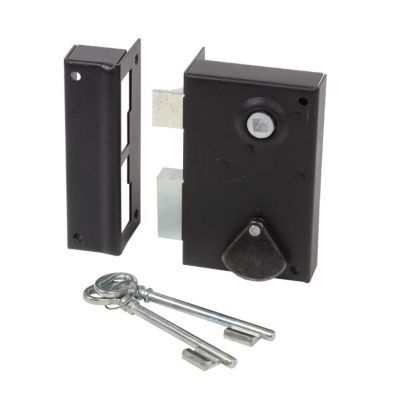 Serrure en applique vertical Bricard 70x110 mm Noir droite