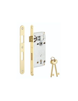Serrure encastrable à clé pour porte de chambre, axe 45mm, bouts ronds, 2 clés - THIRARD