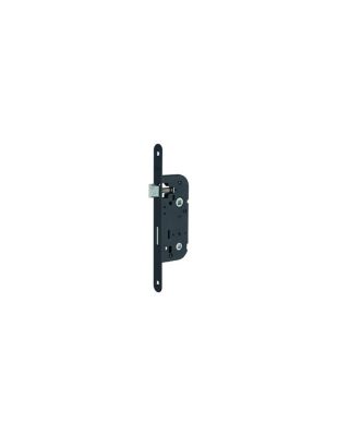 Serrure encastrable à condamnation pour porte de salle de bain et toilettes, axe 40mm, bouts ronds, noir - THIRARD
