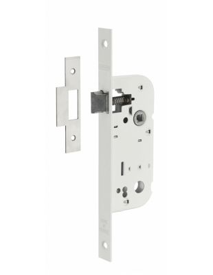 Serrure encastrable pour porte intérieure, axe 40mm, bouts carrés, blanc - THIRARD