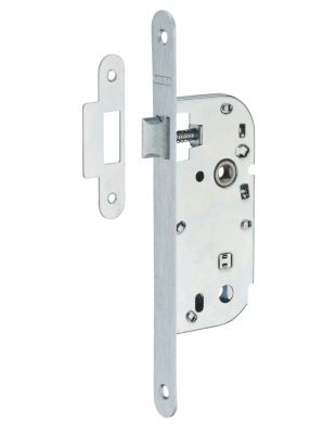 Serrure encastrable pour porte intérieure, axe 40mm, bouts ronds, zinc - THIRARD