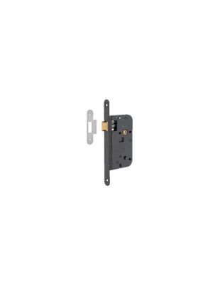 Serrure encastrable pour porte intérieure, axe 60mm, bouts ronds, noir - THIRARD