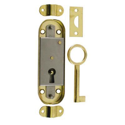 Serrure, Verrou, Targette De Sécurité En Acier Laitonné 50 X 35 Mm - FORTFIX Neuf