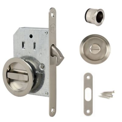 Serrure + poignée encastrable pour porte coulissante avec condamnation Yale
