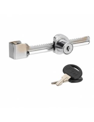 Serrure pour vitrine à porte coulissante, nickelée, 2 clés - THIRARD
