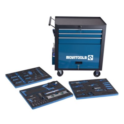 Servante d'atelier mobile 3 tiroirs + 103 outils