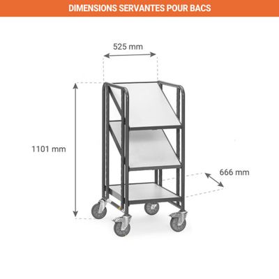 Servante ESD pour bacs - Charge max 250kg - 9380