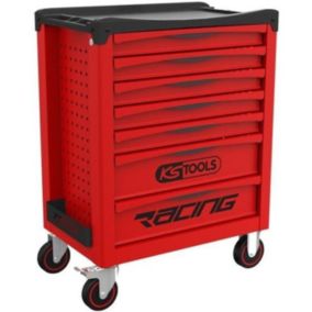 Servante - Vide - 7 tiroirs - KS Tools - 855.0007 - Rouge - Servante d'atelier racing - Vide avec mousse - Plateau ABS gradué
