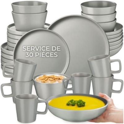 Service combiné pour 6 personnes gris