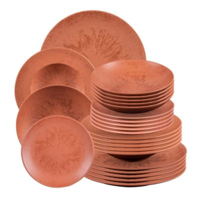 Service d'assiettes 24 pièces Onyx Terracotta