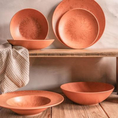 Service d'assiettes 24 pièces Onyx Terracotta