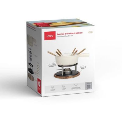 Service à fondue 6 fourchettes crème Livoo MEN426C