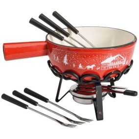 Service à fondue 6 fourchettes rouge Tableandcook SH-C20R