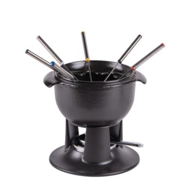 Service à fondue tulipe noir 21 cm