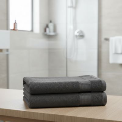 Serviette de bain anthracite 140 x 70 cm, GoodHome Koros