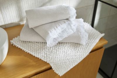 Serviette de bain blanche et beige galet Elland 150 x 100 cm GoodHome