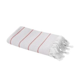 Serviette de bain blanche et mango 140 x 70 cm, GoodHome Sary