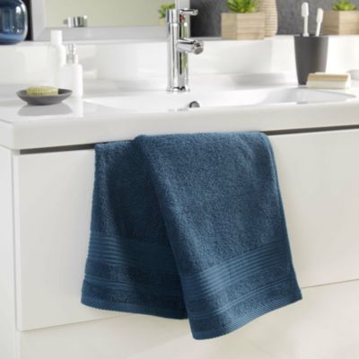 Serviette de toilette 50 x 90 cm eponge unie tendresse Saphir