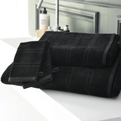 Serviette de toilette ALICIASERV 50x100 noir en coton 500 g/m²