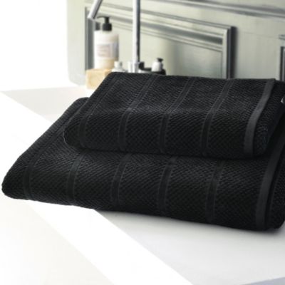 Serviette de toilette ALICIASERV 50x100 noir en coton 500 g/m²