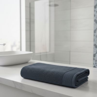 Serviette de toilette bleu nuit 100 x 50 cm, GoodHome Koros