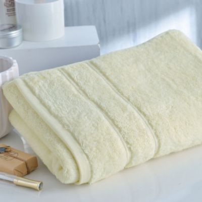 Serviette de toilette COTON PEIGNE D'EGYPTE EPONGES 50x100 blanc ivoire en coton