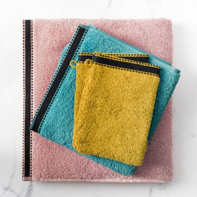 Serviette de toilette "Joia" coton bleu canard 50x90cm - Atmosphera Créateur d'intérieur