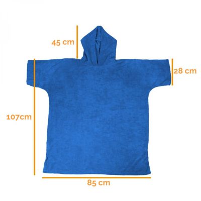 Serviette poncho de bain ou de plage - Adulte - Bleu - Vivezen
