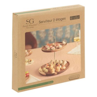 Serviteur de table Mina marron D25xH29,7cm - Atmosphera Créateur d'intérieur