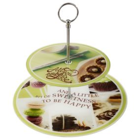 Serviteur en verre avec motifs - 2 Etages
