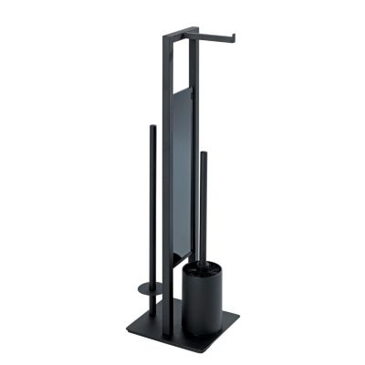 Serviteur WC en acier et verre Noir, L. 20 x l. 18 x H. 70 cm, RIVALTA