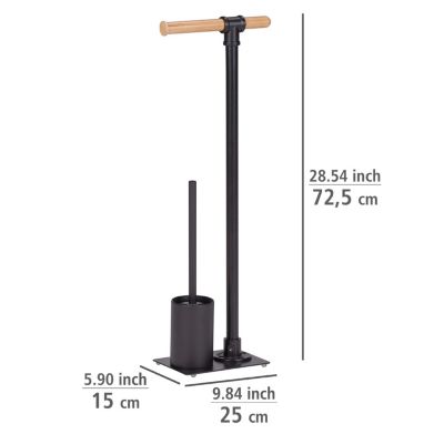 Serviteur WC Forli avec porte-rouleau et brosse à WC - Noir