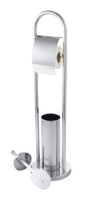 Serviteur WC GoodHome Borgia en inox l.20,5 x P.20,5 x H.79,5 cm
