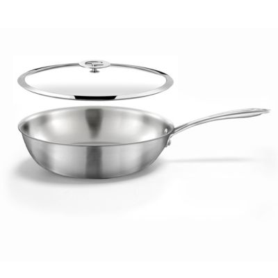 Set 1 wok 28cm inox avec couvercle Inox - Gourmet par Cuisinox