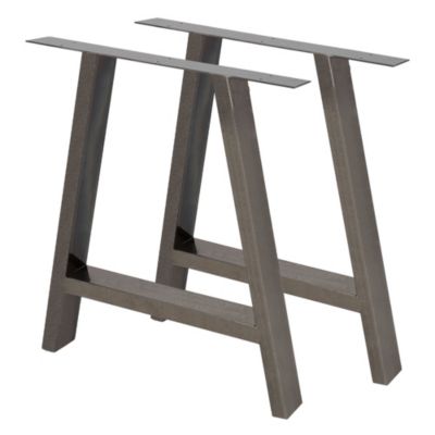 Set 2 pieds de table piètement meuble cadre banc design A acier 69,5 x 72,5 cm
