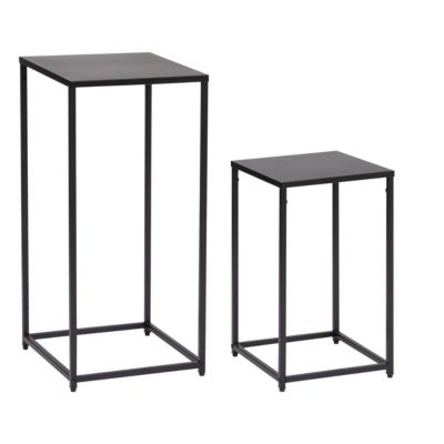 Set 2 tables basses métal noir Gota