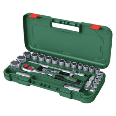 Set 25 pièces avec cliquet 1/2" et douilles Allen - 1600A02Z9F, chrome vanadium, poignée Softgrip