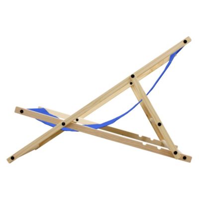 Set 2x chaise longue pliante bois de pin, bleu foncé 120kg