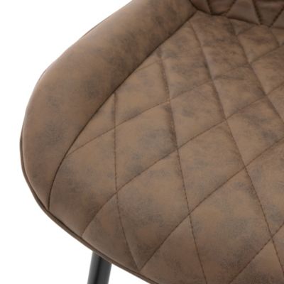 Set 2x chaises de salle à manger fauteuils de cuisine marron pieds en métal