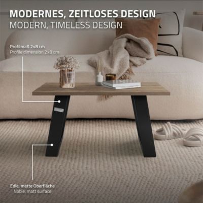Set 2x pieds de table 80 degrés châssis de table noir design industriel 40x43 cm