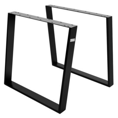 Set 2x pieds de table 80 degrés châssis de table style industriel noir 75x72 cm