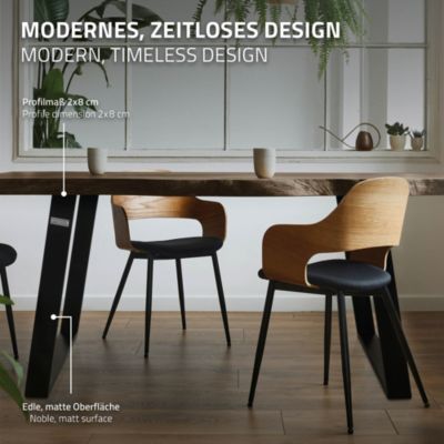 Set 2x pieds de table 80 degrés châssis de table style industriel noir 75x72 cm